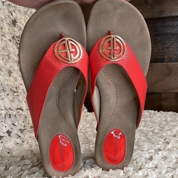 GIANI Bernini Coral/Orange SANDALS Size 7.5 - Picture 8 of 8